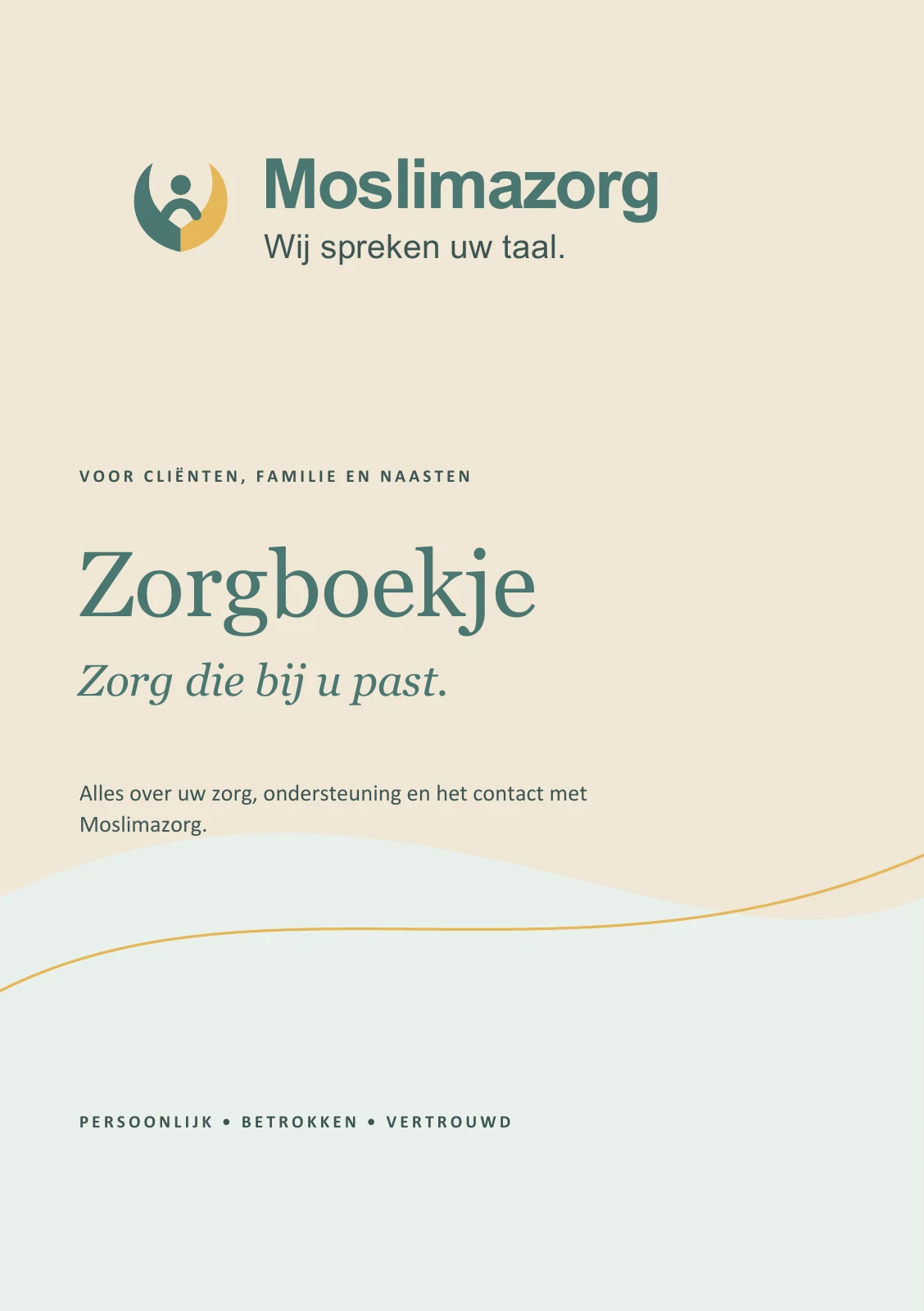 Omslag van het Moslimazorg zorgboekje